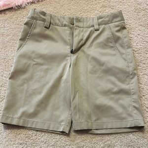 Tan Relaxed Fit Cotton Blend Shorts